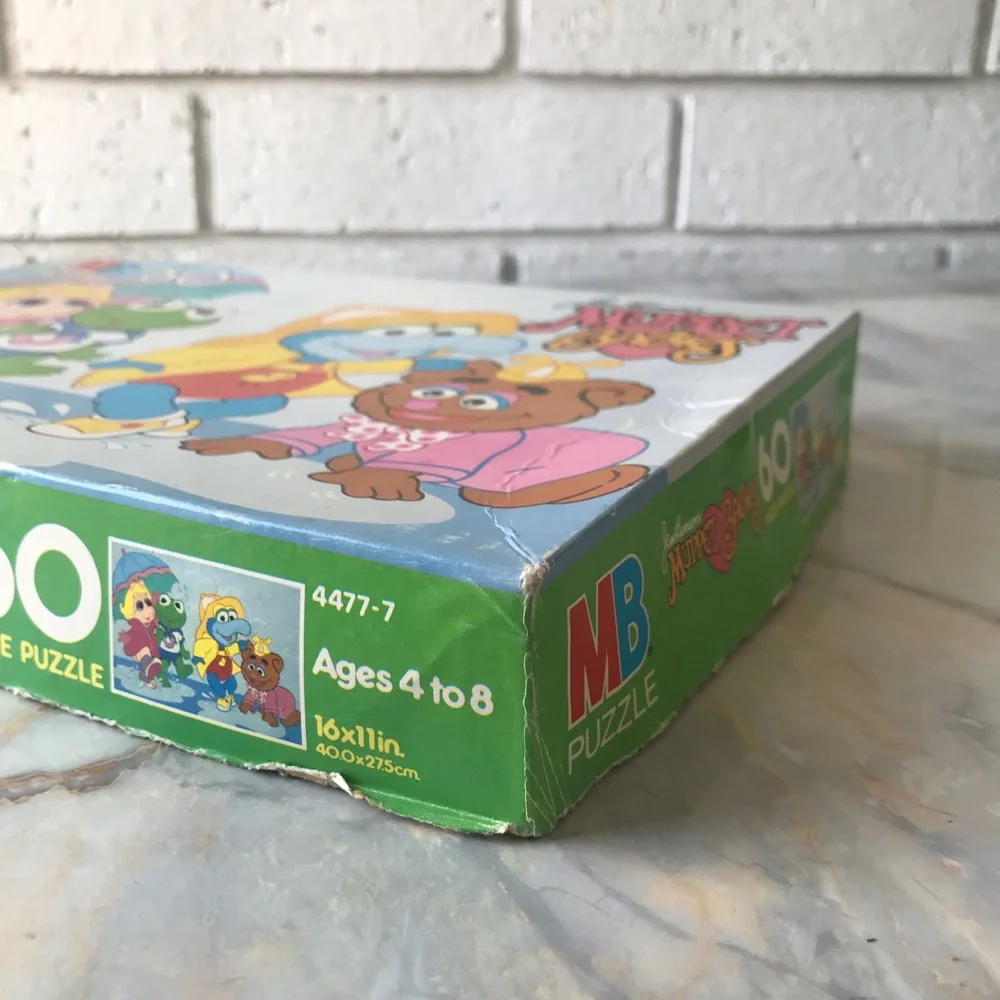 Vintage Muppet Babies 60 Piece Puzzle Playing In The Rain Kermit Miss Piggy